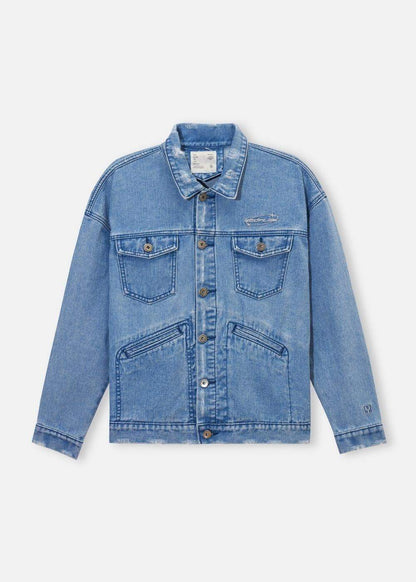 Áo Khoác Jeans Wash Rách The Original M069 Xanh Dương - YaMe.vn