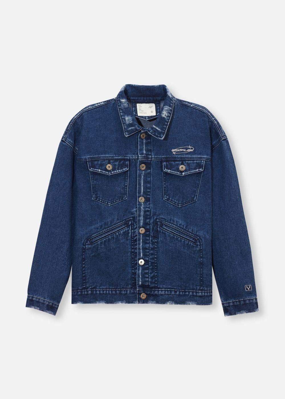 Áo Khoác Jeans Wash Rách The Original M069 Xanh Dương Đậm - YaMe.vn