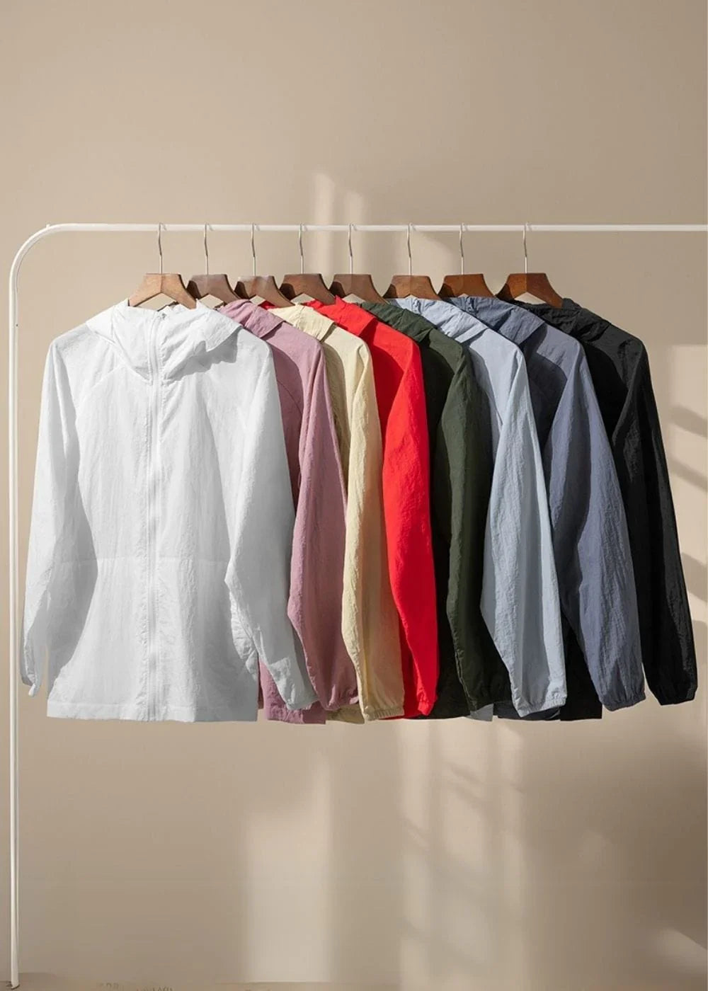 Áo Khoác Gió Trượt Nước Mỏng Nhẹ Nhiều Màu Non Branded 04 Trắng - YaMe.vn