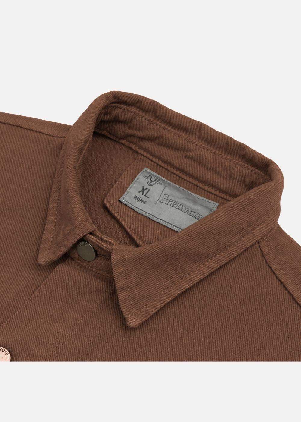 Áo Khoác Jean Nhuộm Hoạt Tính Bền Màu Multi-Color Jean 73 Nâu Đậm - YaMe.vn