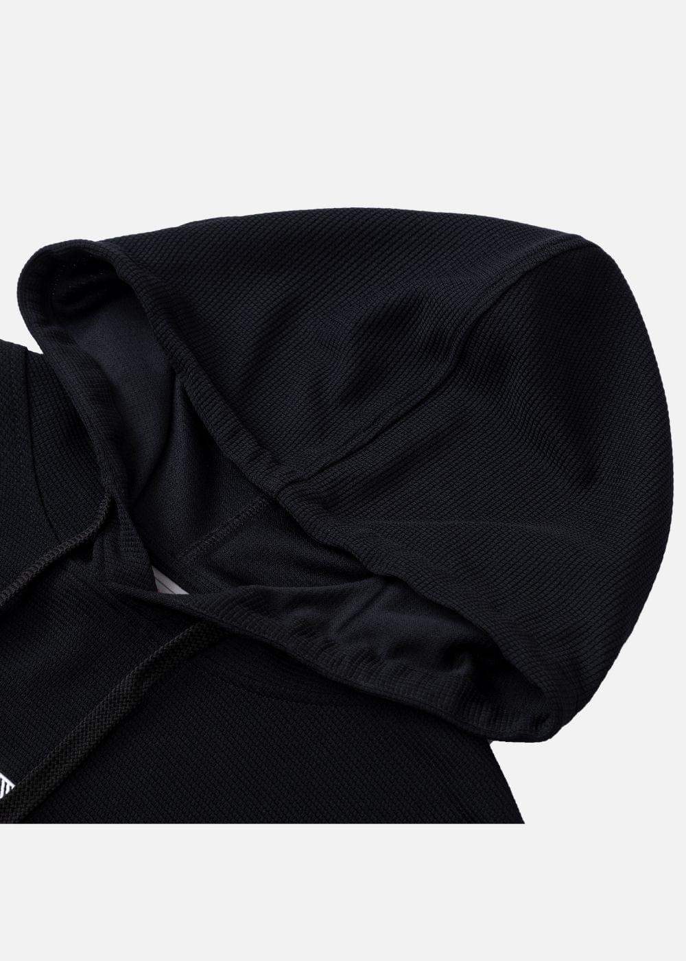 Áo Khoác Hoodie Waffle Thoáng Khí Seventy Seven 39 Đen - YaMe.vn