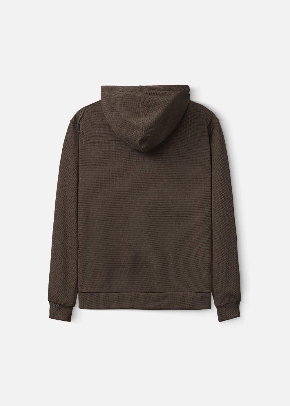 Áo Khoác Hoodie Waffle Thoáng Khí Seventy Seven 39 Nâu Đậm - YaMe.vn