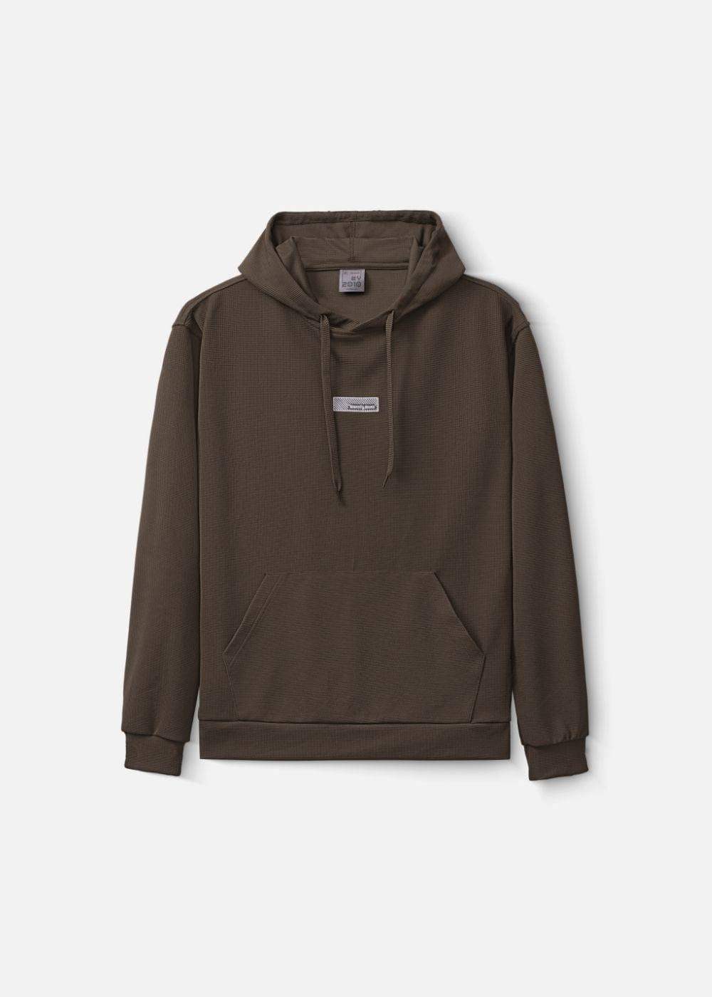 Áo Khoác Hoodie Waffle Thoáng Khí Seventy Seven 39 Nâu Đậm - YaMe.vn