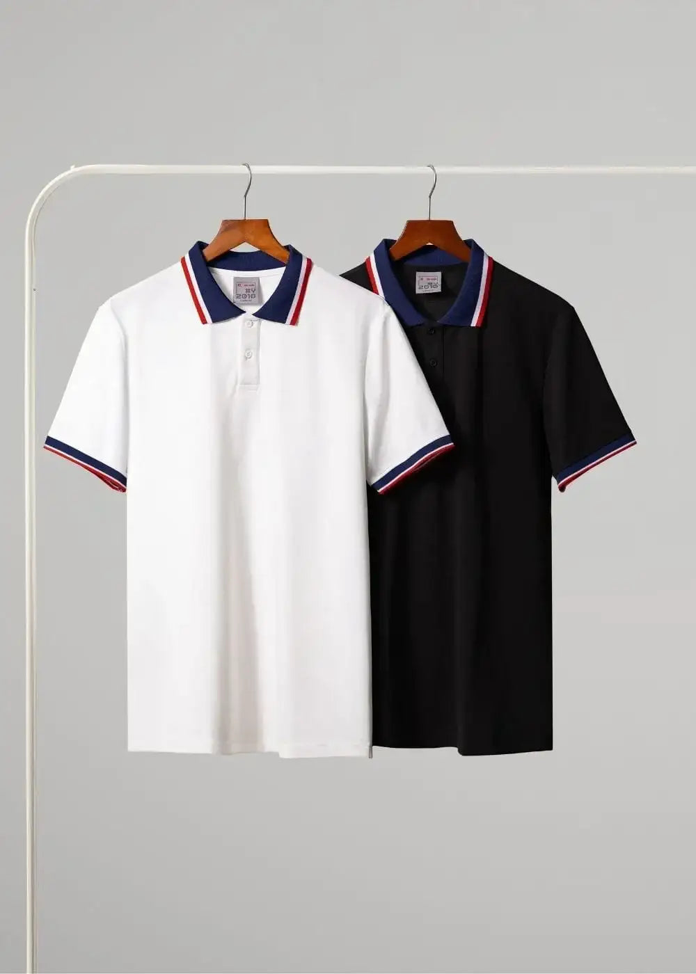 Áo polo nam trắng đen cổ viền đỏ xanh, thiết kế tinh tế tôn dáng, mặc bền mềm không lỗi mốt