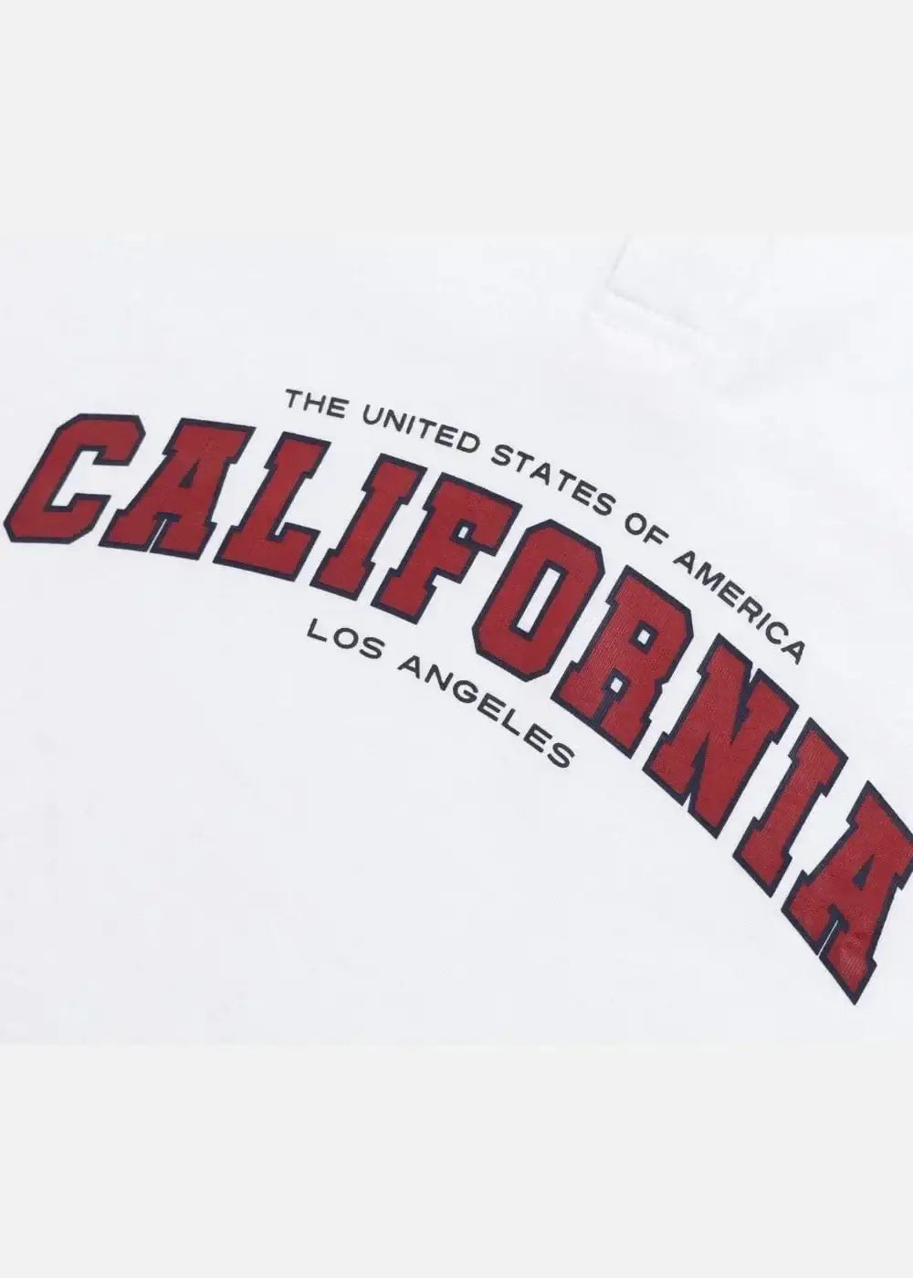 Áo thun nam trắng in chữ California đỏ, thiết kế cổ điển, thời trang không lỗi mốt