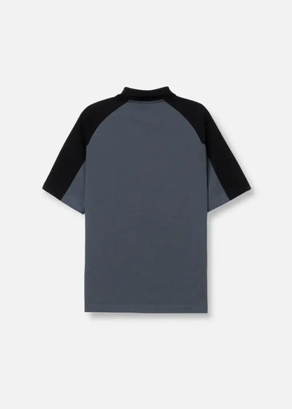Áo polo nam tay raglan màu xám đen, thiết kế hiện đại, mặc bền, tôn dáng nam tính