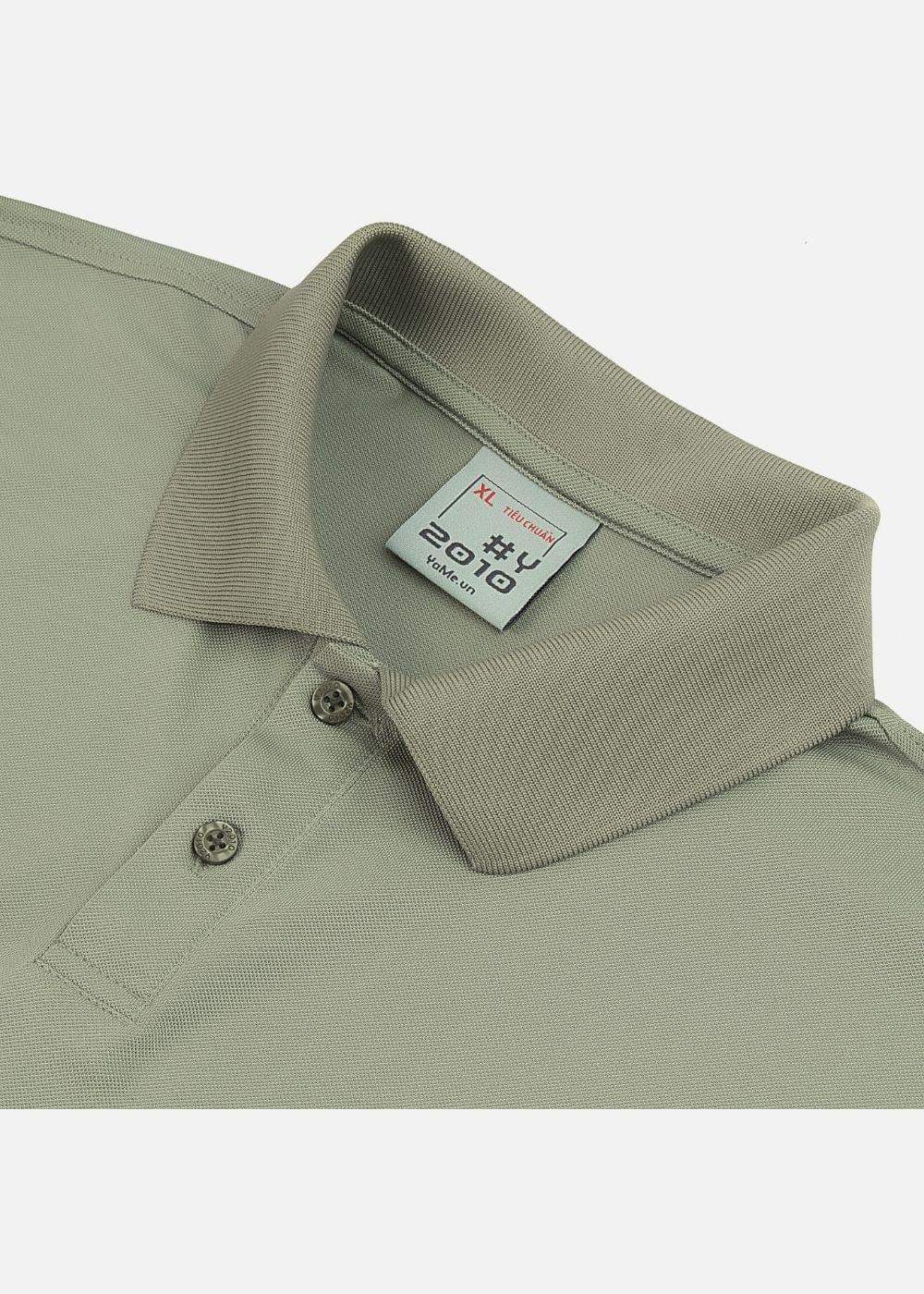 Áo polo nam màu xanh olive, cổ bẻ, chất liệu mềm mại, thiết kế tinh tế tôn dáng