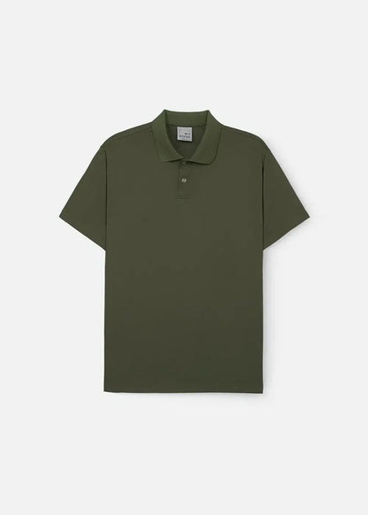Áo polo nam màu xanh rêu, thiết kế tinh tế, mặc bền, không lỗi mốt