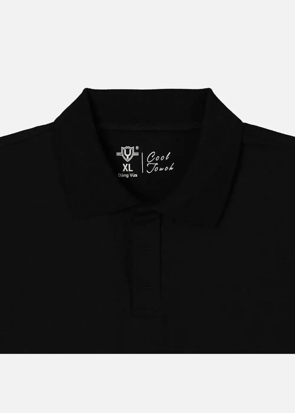Áo polo nam đen cổ bẻ, chất liệu Cool Touch, size XL, thiết kế tinh tế tôn dáng