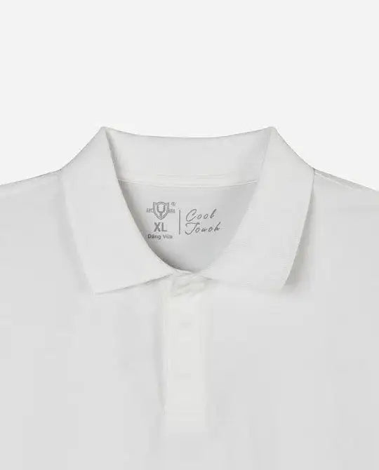 Áo polo nam trắng cổ bẻ, chất liệu Cool Touch, size XL, thiết kế tinh tế tôn dáng
