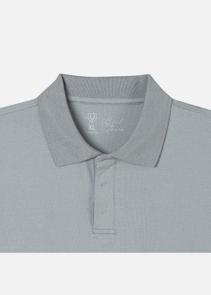 Áo polo nam màu xám, cổ bẻ, chất liệu Cool Touch mềm mịn, thiết kế tôn dáng, size XL