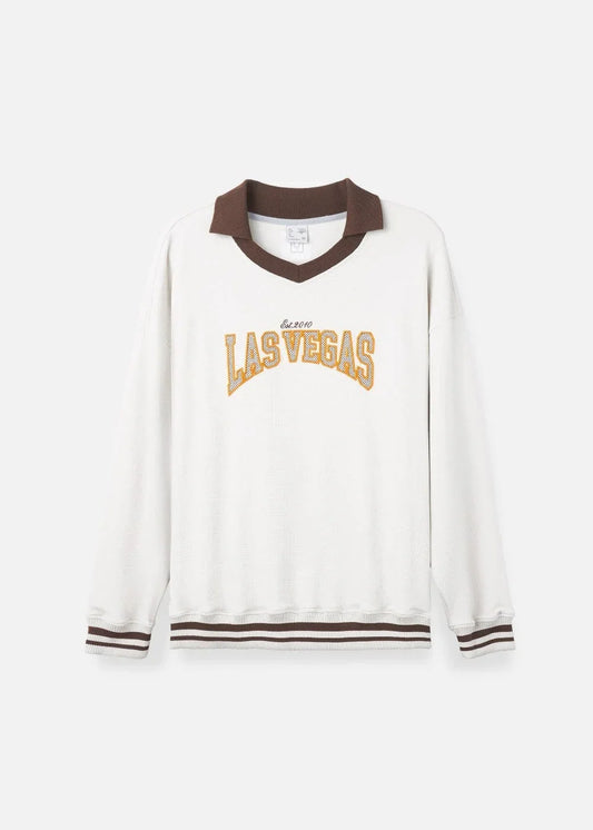 Áo Polo Sweater Cổ Chữ V No Style M38 Be - YaMe.vn