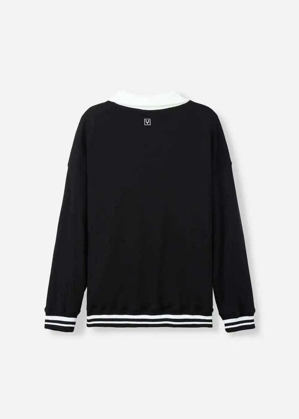Áo Polo Sweater Cổ Chữ V No Style M38 Đen - YaMe.vn