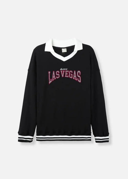 Áo Polo Sweater Cổ Chữ V No Style M38 Đen - YaMe.vn
