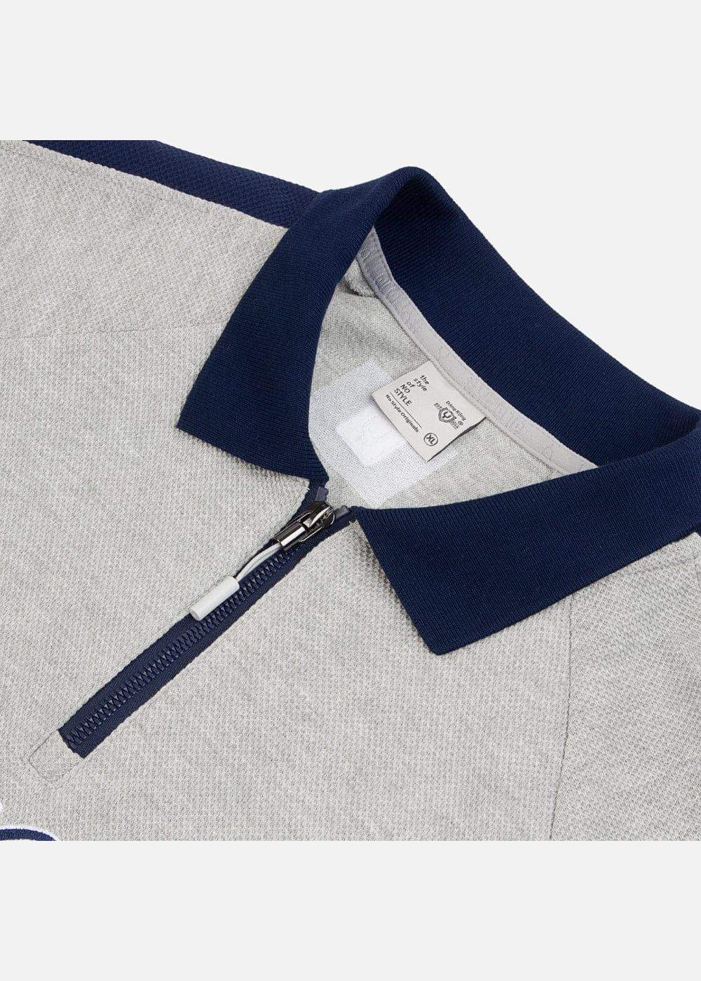 Áo Polo Sweater Cổ Khóa Kéo No Style M38 Xám - YaMe.vn