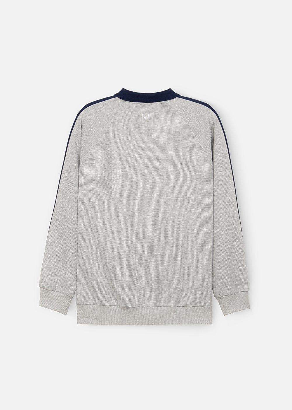 Áo Polo Sweater Cổ Khóa Kéo No Style M38 Xám - YaMe.vn