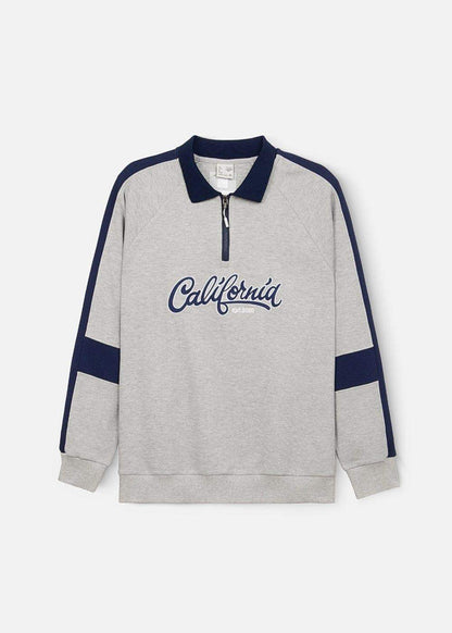 Áo Polo Sweater Cổ Khóa Kéo No Style M38 Xám - YaMe.vn