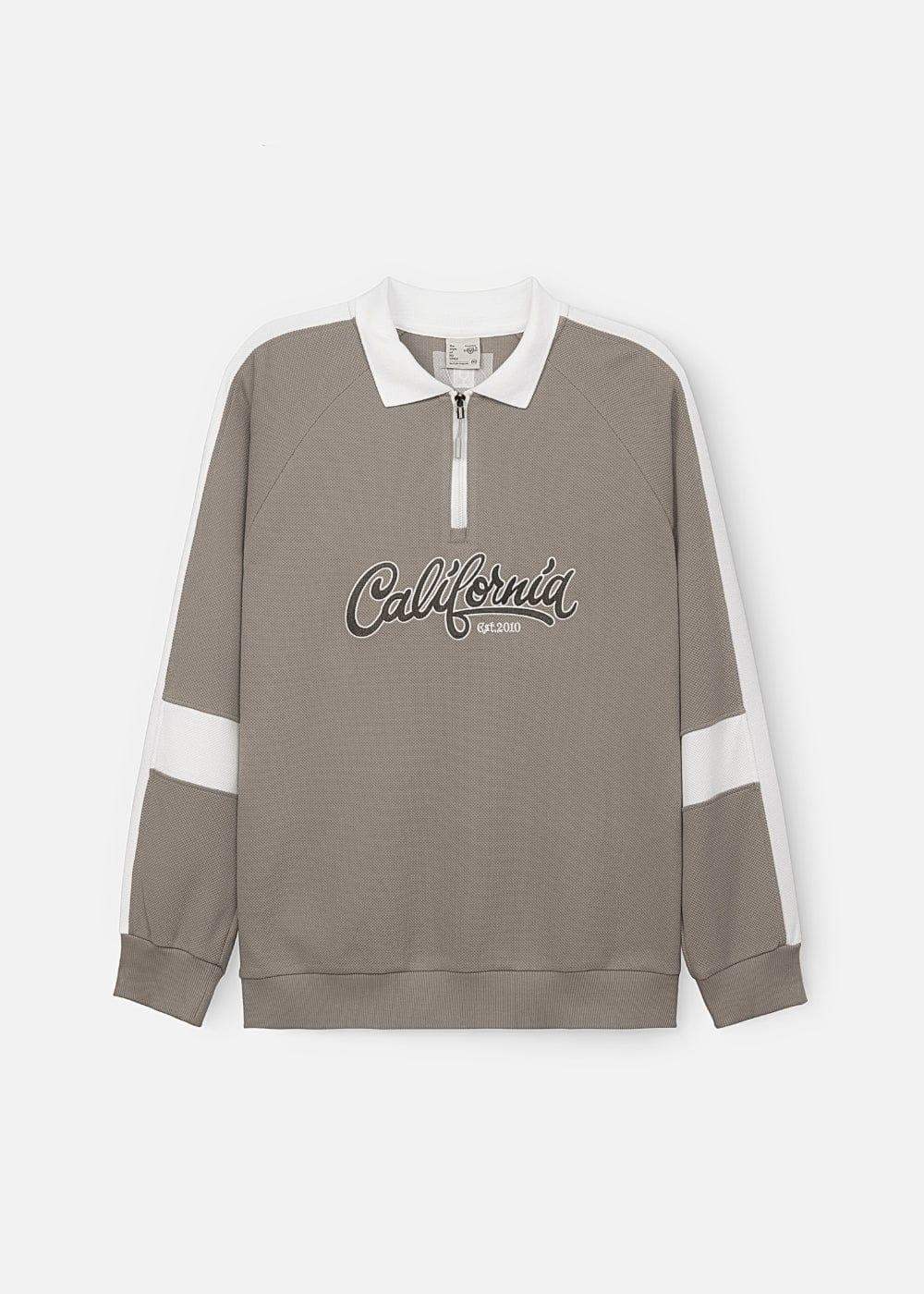 Áo Polo Sweater Cổ Khóa Kéo No Style M38 Xám Đậm - YaMe.vn