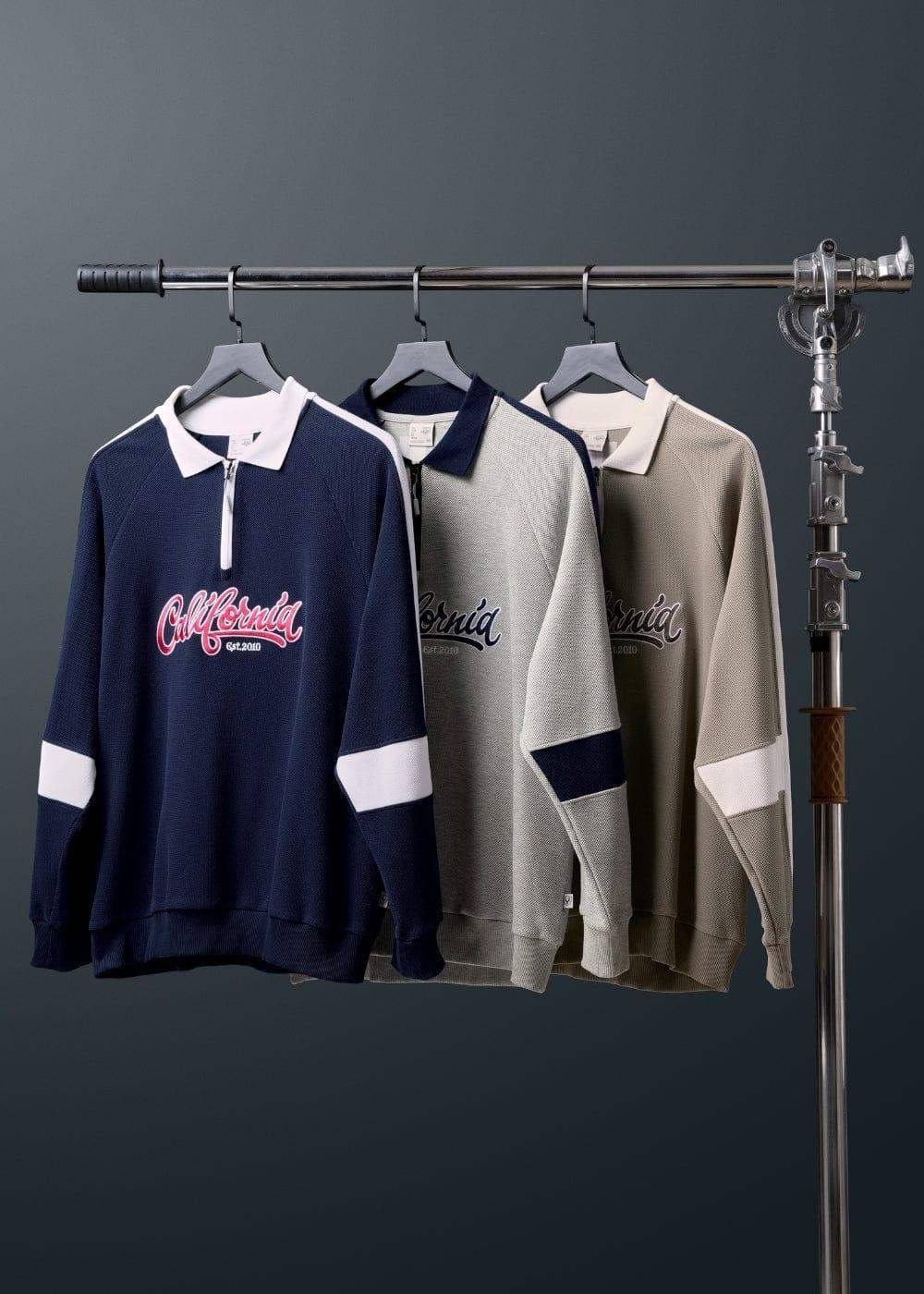 Áo Polo Sweater Cổ Khóa Kéo No Style M38 Xám Đậm - YaMe.vn