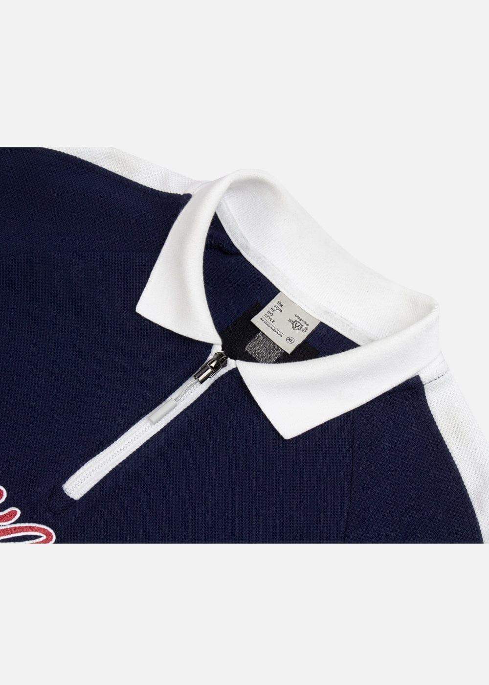 Áo Polo Sweater Cổ Khóa Kéo No Style M38 Xanh Dương Đậm - YaMe.vn