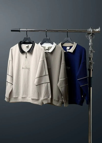 Áo Polo Sweater Cổ Khóa Kéo No Style M41 Be - YaMe.vn