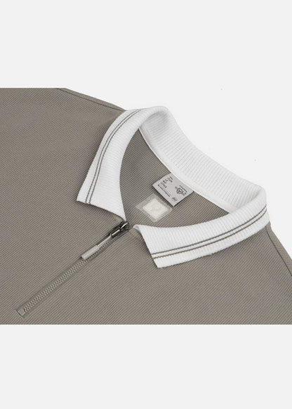 Áo Polo Sweater Cổ Khóa Kéo No Style M41 Xám - YaMe.vn