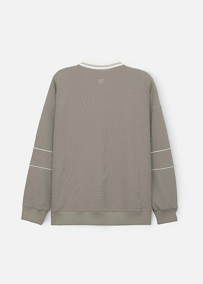 Áo Polo Sweater Cổ Khóa Kéo No Style M41 Xám - YaMe.vn