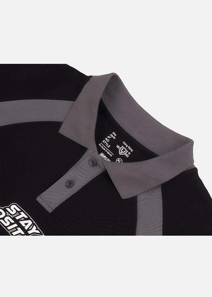 Áo Polo Sweater Cotton Phối Màu No Style M35 Đen Xám - YaMe.vn