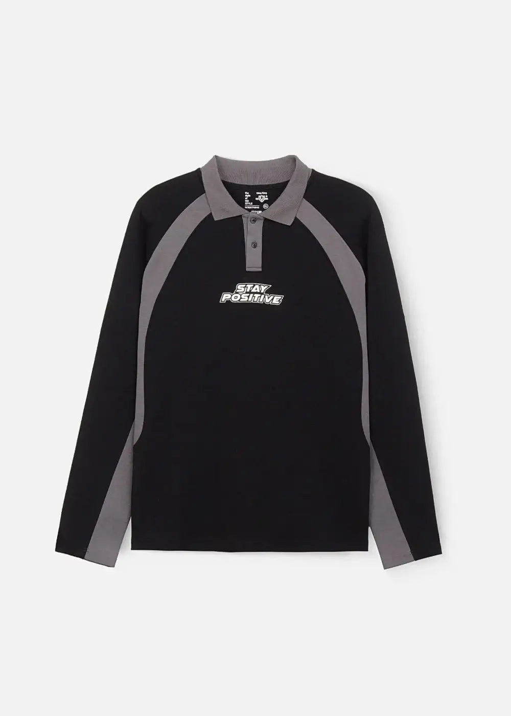 Áo Polo Sweater Cotton Phối Màu No Style M35 Đen Xám - YaMe.vn