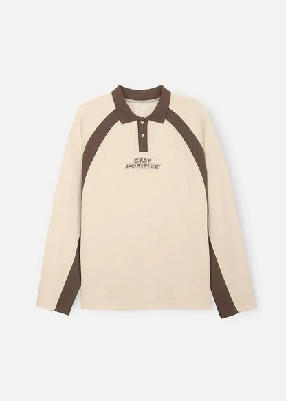 Áo Polo Sweater Cotton Phối Màu No Style M35 Be Nâu - YaMe.vn