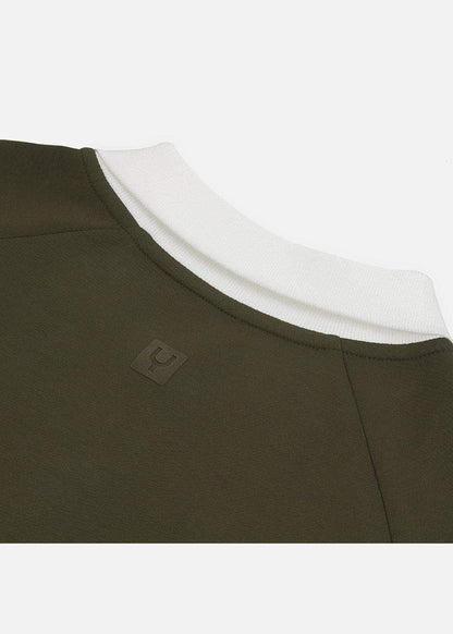 Áo Polo Sweater Cotton Phối Màu No Style M35 Xanh Lá Đậm - YaMe.vn