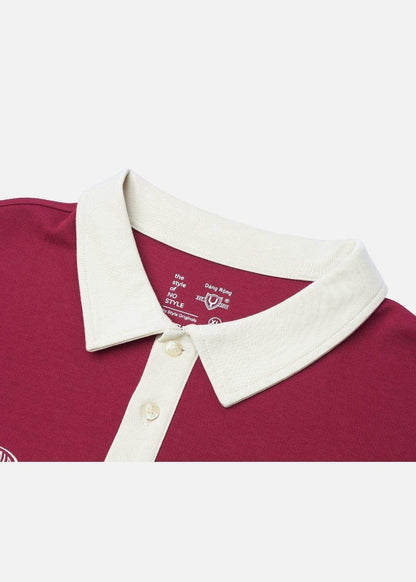 Áo Polo Sweater Cotton Phối Màu No Style M36 Đỏ Be - YaMe.vn
