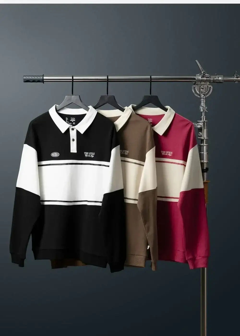 Áo Polo Sweater Cotton Phối Màu No Style M36 Đỏ Be - YaMe.vn