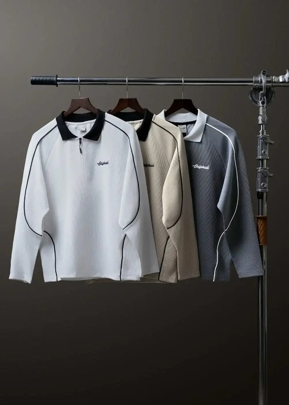 Áo Polo Tay Dài Vải Cotna Thoáng Khí No Style M39 Be - YaMe.vn