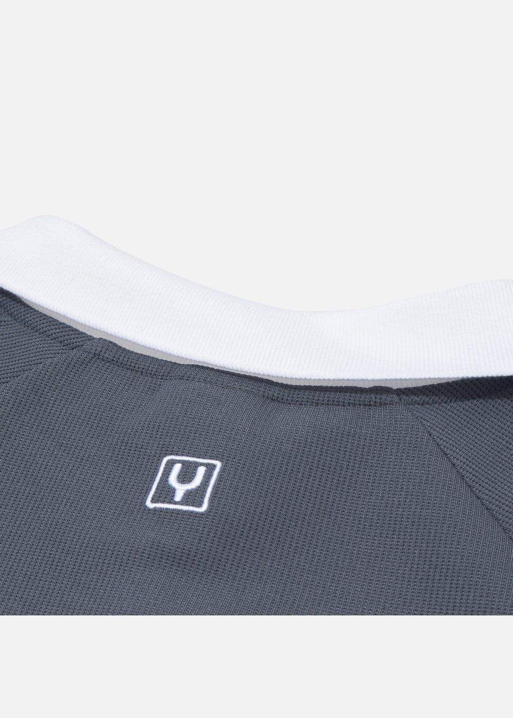Áo Polo Tay Dài Vải Cotna Thoáng Khí No Style M39 Xám Đậm - YaMe.vn