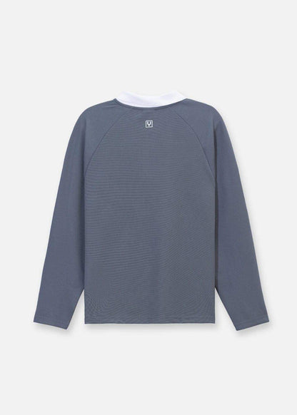 Áo Polo Tay Dài Vải Cotna Thoáng Khí No Style M39 Xám Đậm - YaMe.vn