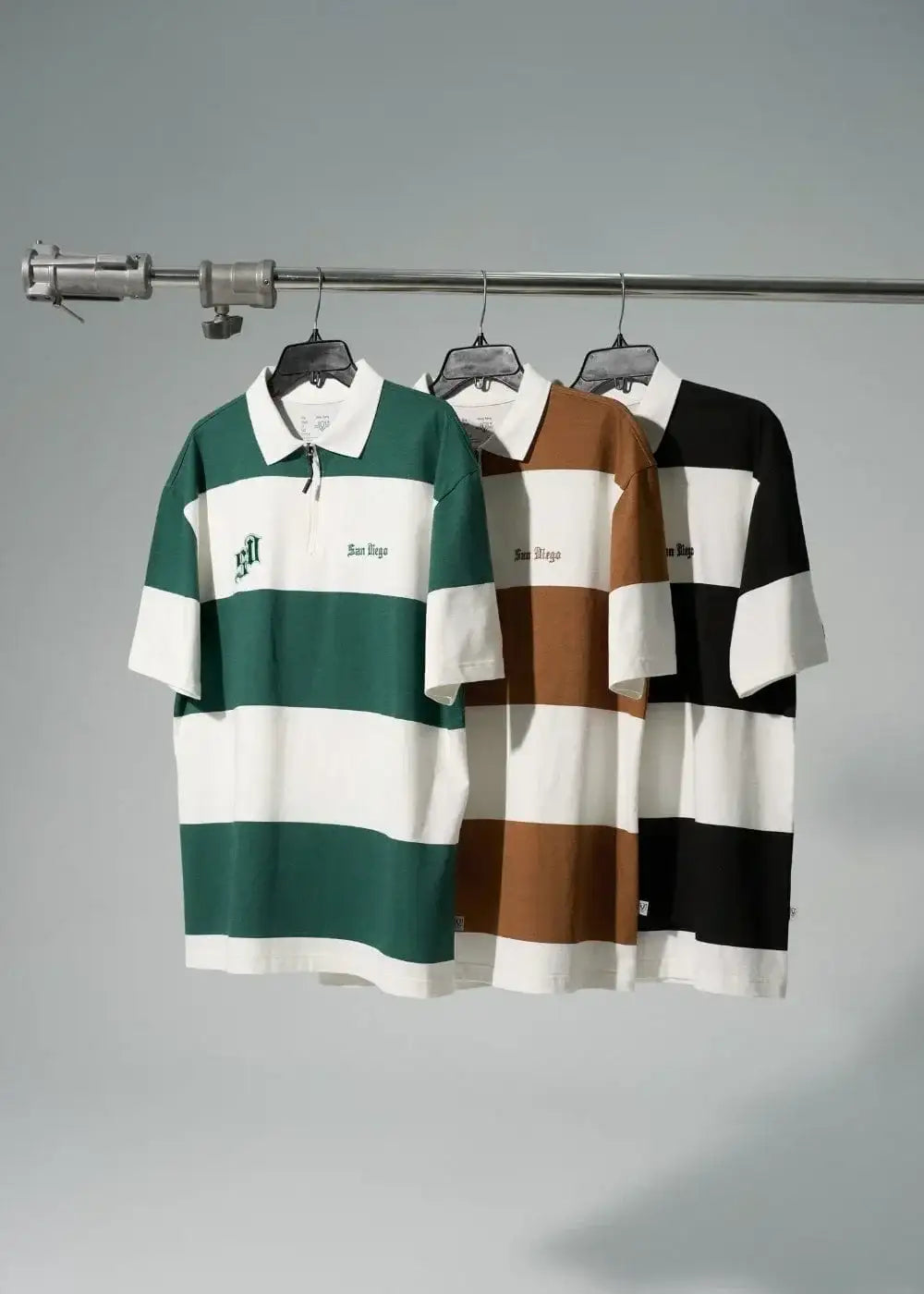 Áo Polo Tay Ngắn Họa Tiết Sọc No Style M25 Trắng Đen - YaMe.vn