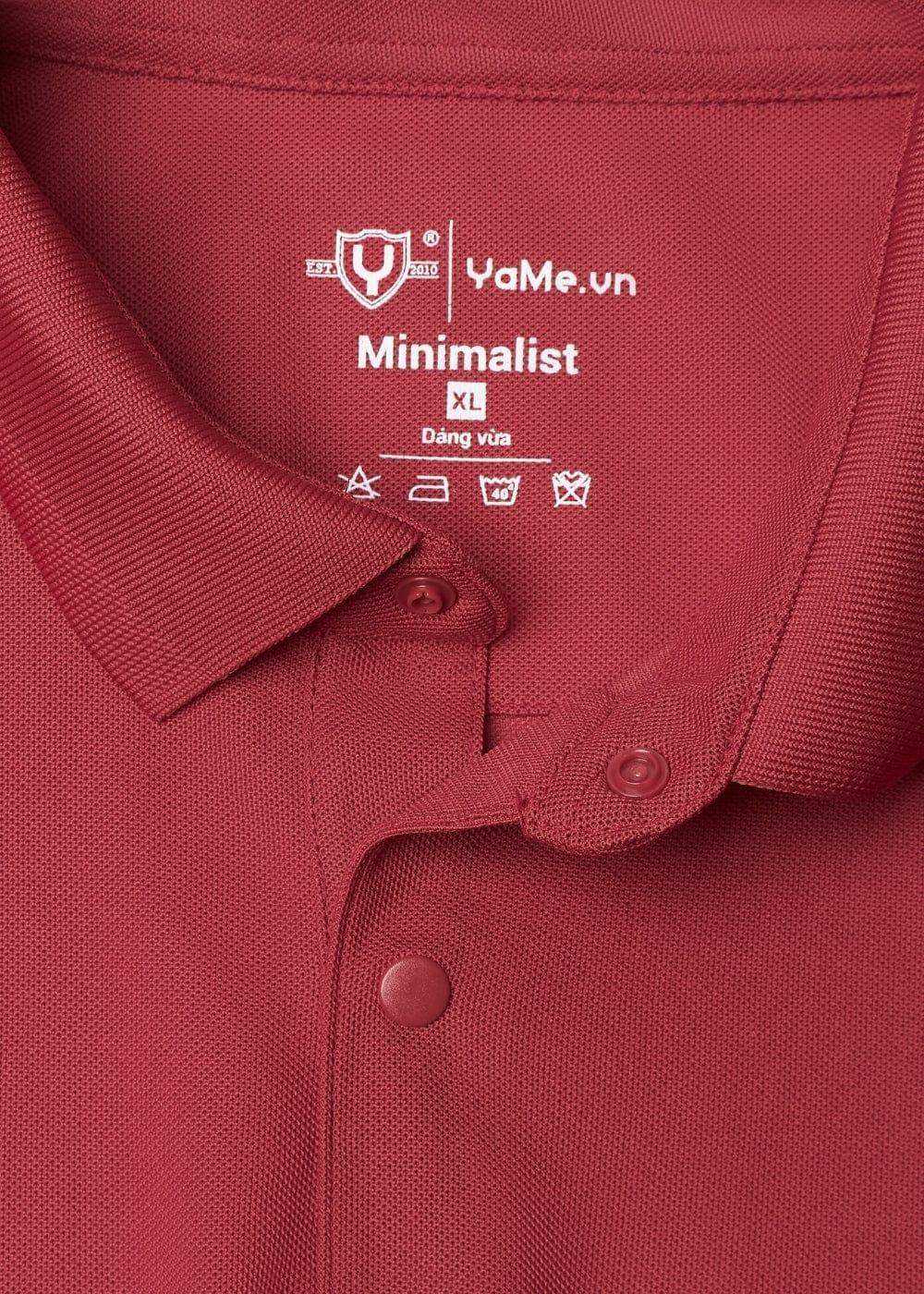 Áo polo nam đỏ Minimalist YaMe.vn, cổ bẻ, size XL, chất liệu mềm bền, thiết kế tinh tế tôn dáng