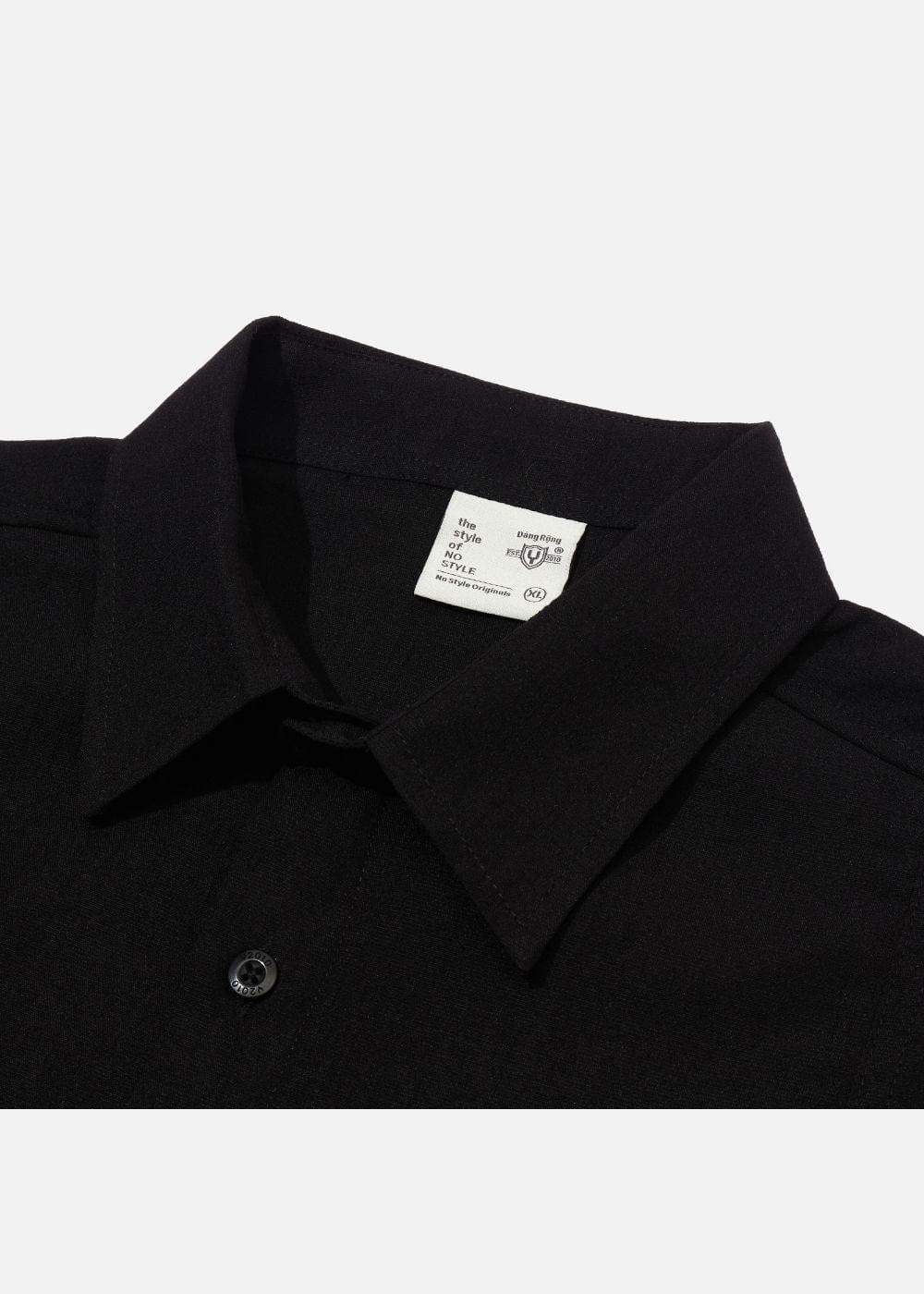Áo Sơ Mi Hiệu Ứng Linen Ít Nhăn No Style M117 Đen - YaMe.vn