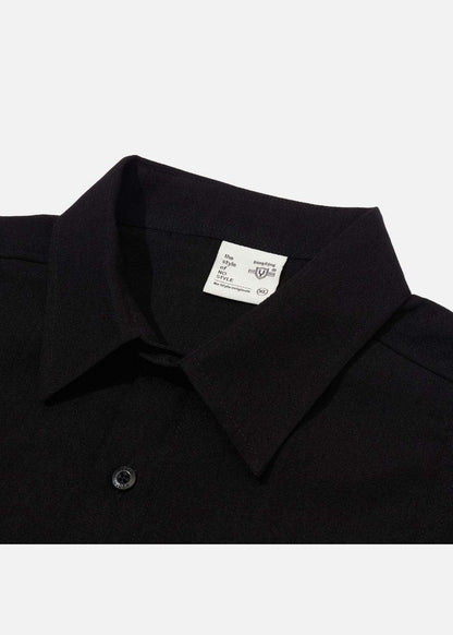 Áo Sơ Mi Hiệu Ứng Linen Ít Nhăn No Style M117 Đen - YaMe.vn
