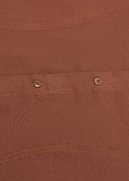Áo Sơ Mi Hiệu Ứng Linen Ít Nhăn No Style M117 Nâu Đậm - YaMe.vn