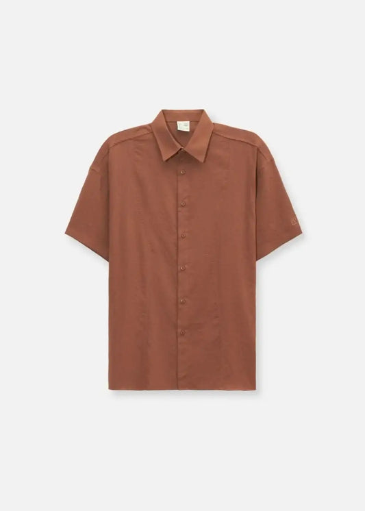 Áo Sơ Mi Hiệu Ứng Linen Ít Nhăn No Style M117 Nâu Đậm - YaMe.vn