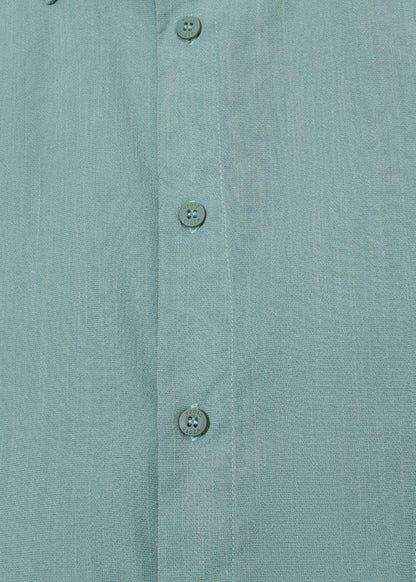 Áo Sơ Mi Hiệu Ứng Linen Ít Nhăn No Style M117 Xanh Ngọc Pastel - YaMe.vn
