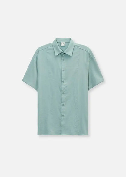 Áo Sơ Mi Hiệu Ứng Linen Ít Nhăn No Style M117 Xanh Ngọc Pastel - YaMe.vn