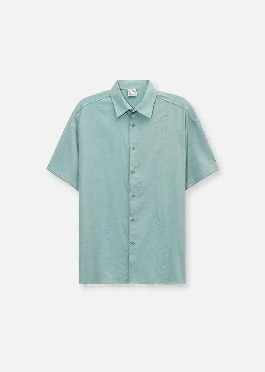 Áo Sơ Mi Hiệu Ứng Linen Ít Nhăn No Style M117 Xanh Ngọc Pastel - YaMe.vn