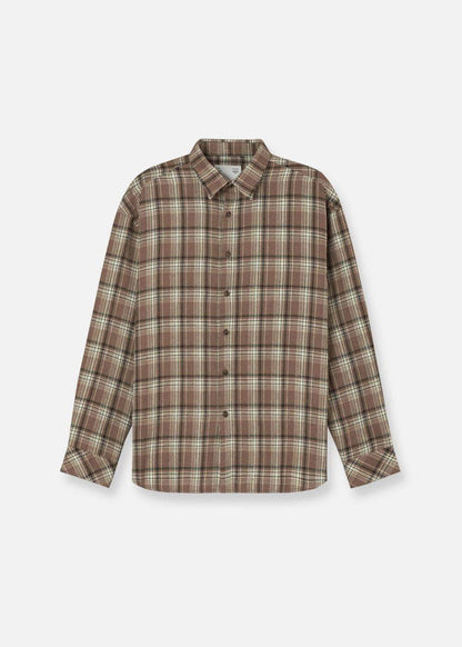 Áo Sơ Mi Caro Tay Dài Mềm Mịn No Style M62 Nâu - YaMe.vn