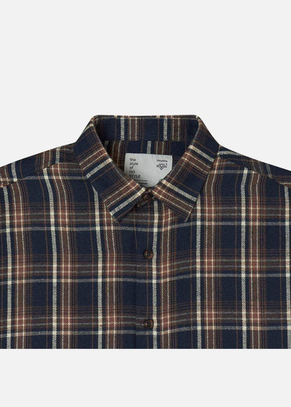 Áo Sơ Mi Caro Tay Dài Mềm Mịn No Style M62 Xanh Dương Nâu - YaMe.vn