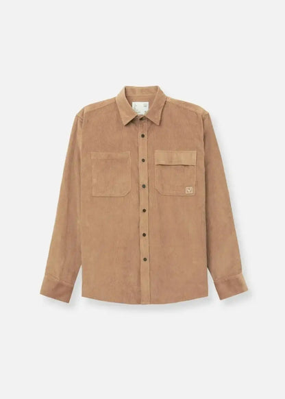 Áo Sơ Mi Tay Dài Vải Corduroy Ít Nhăn No Style M65 Nâu - YaMe.vn