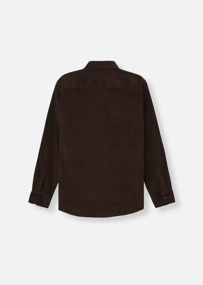 Áo Sơ Mi Tay Dài Vải Corduroy Ít Nhăn No Style M65 Nâu Đậm - YaMe.vn
