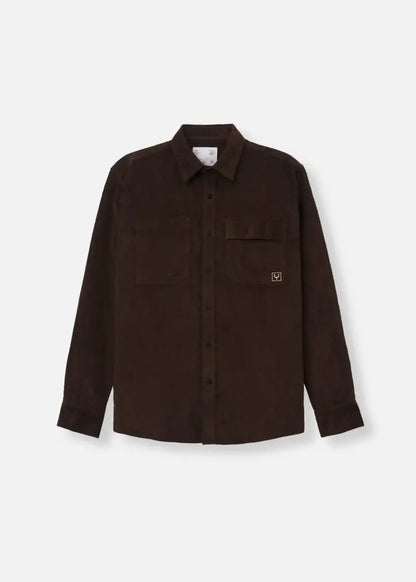 Áo Sơ Mi Tay Dài Vải Corduroy Ít Nhăn No Style M65 Nâu Đậm - YaMe.vn
